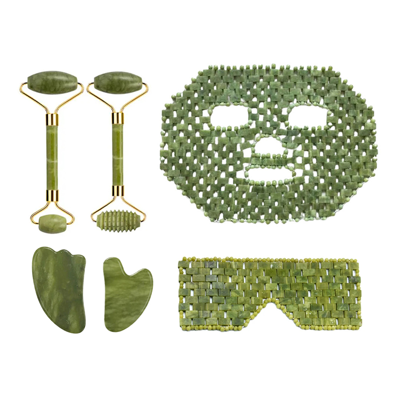 Jade Gua Sha Tool - Naturale Xiuyan Giada Maschera per il