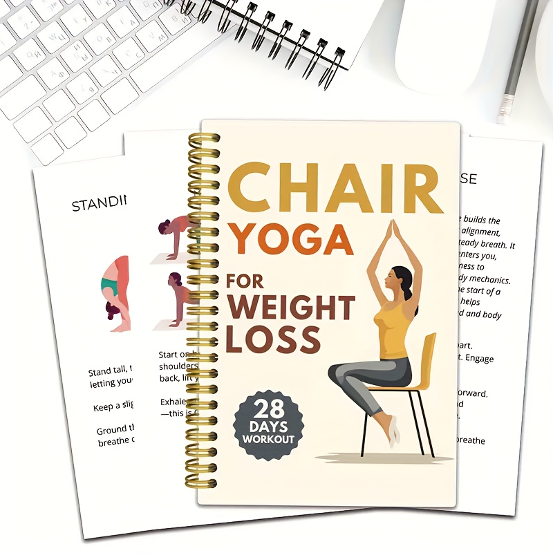 Fitness Journal Planner - Sedia da 28 giorni per yoga,